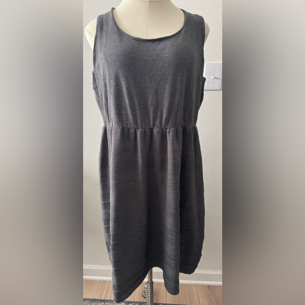 Lane Bryant Fit & Flare Casual Dress - Gray Knee Length